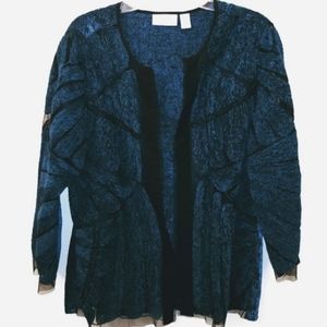Chico's Open Cutout Jacket Cardigan Midnight Blue